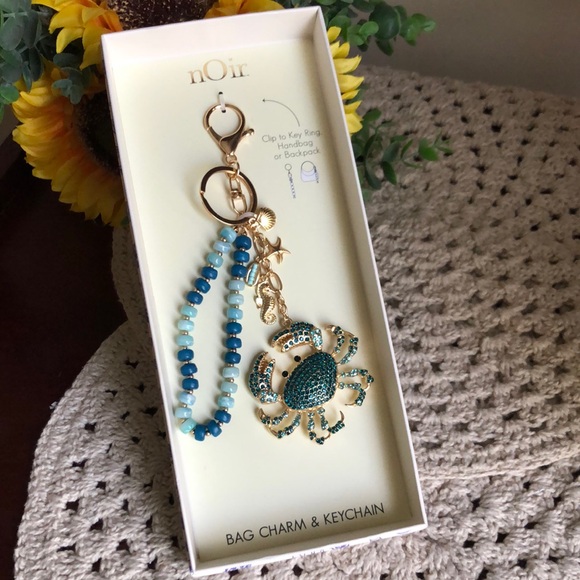 nOir Jewelry Accessories - nOir Jewelry Teal & Aqua Crab Beaded Keychain Bag Charm
